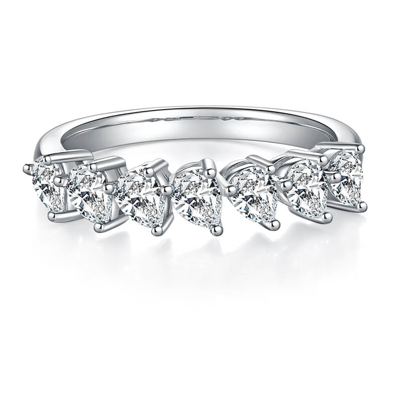 Pear cut Moissanite anniversary wedding band