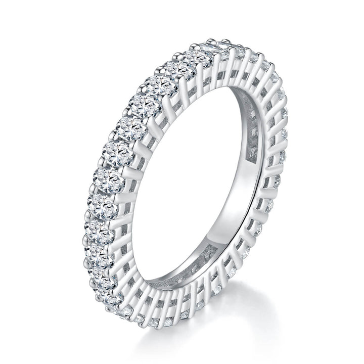 Full pave oval cut Moissanite wedding band