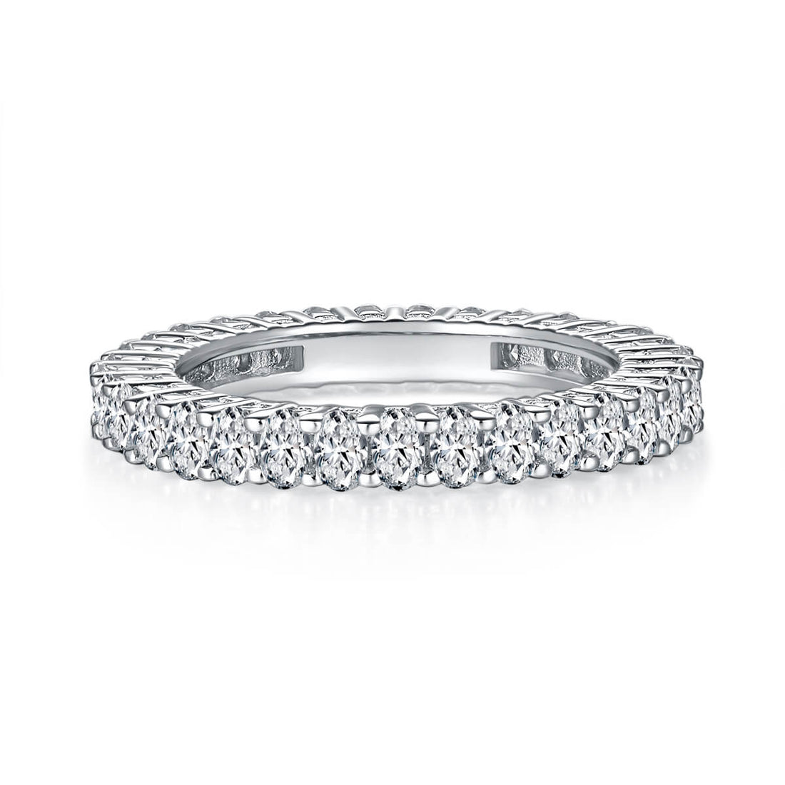 Full pave oval cut Moissanite wedding band