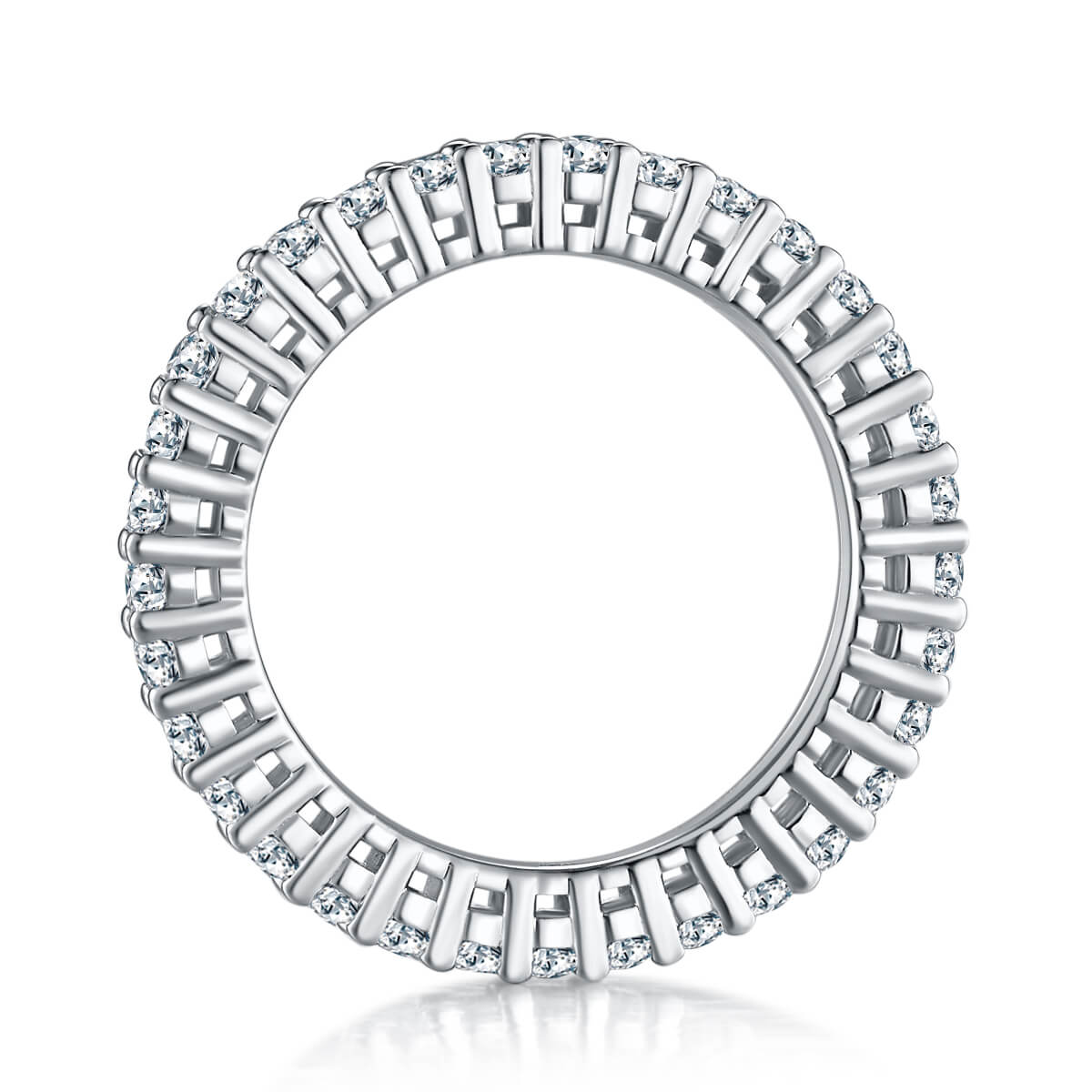 Full pave oval cut Moissanite wedding band