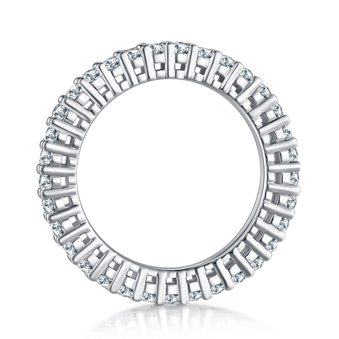 Full pave oval cut Moissanite wedding band
