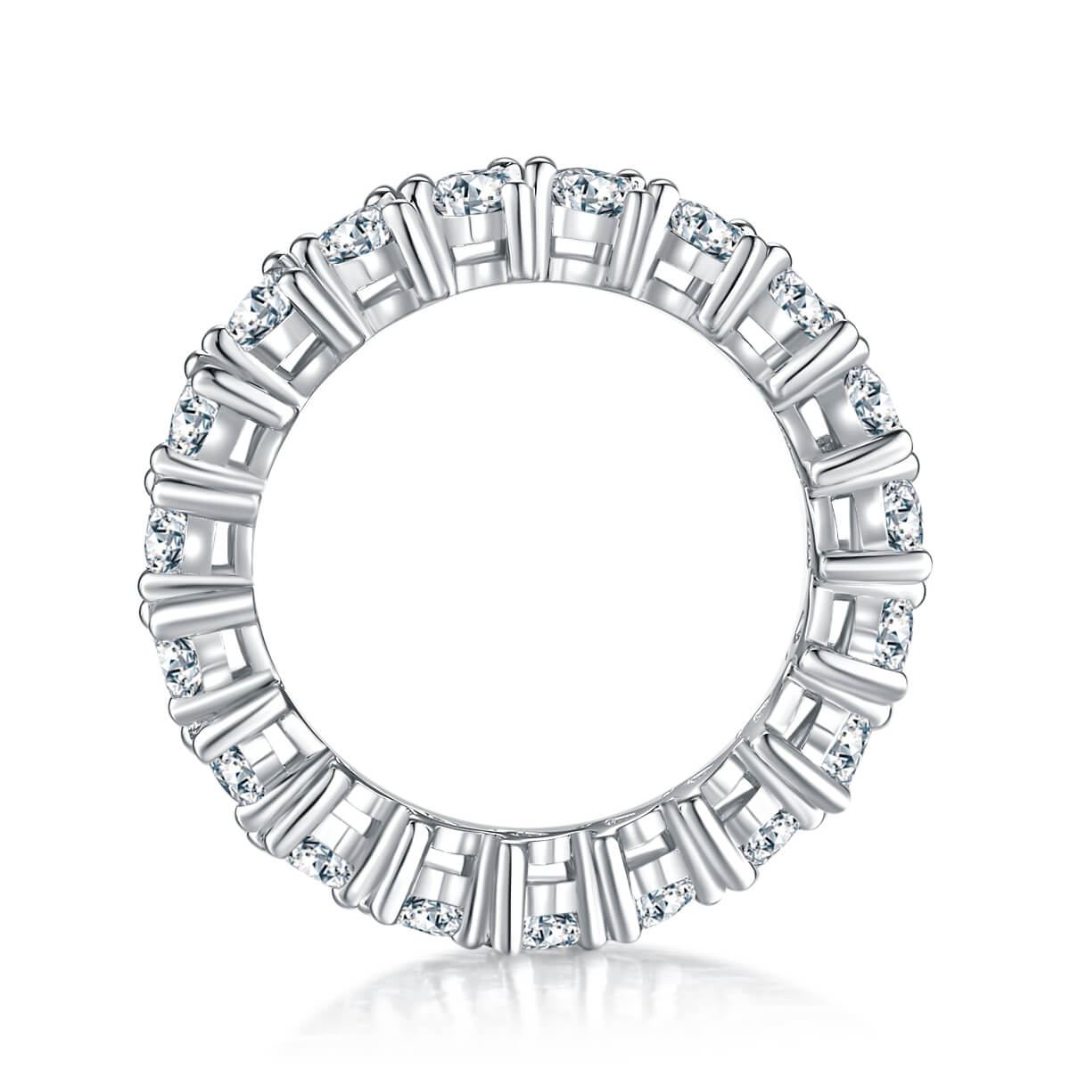 Full pave heart cut Moissanite wedding band