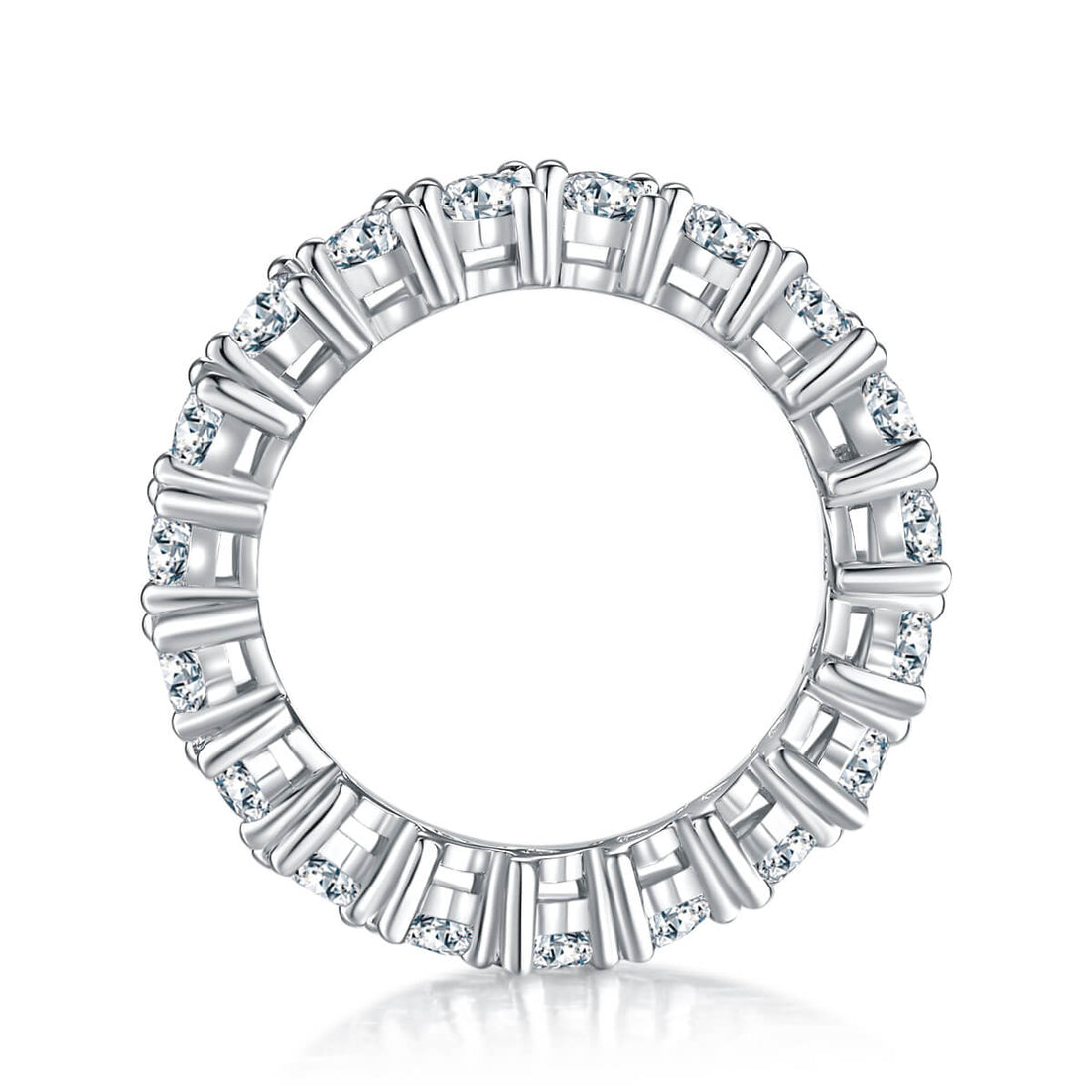 Full pave heart cut Moissanite wedding band