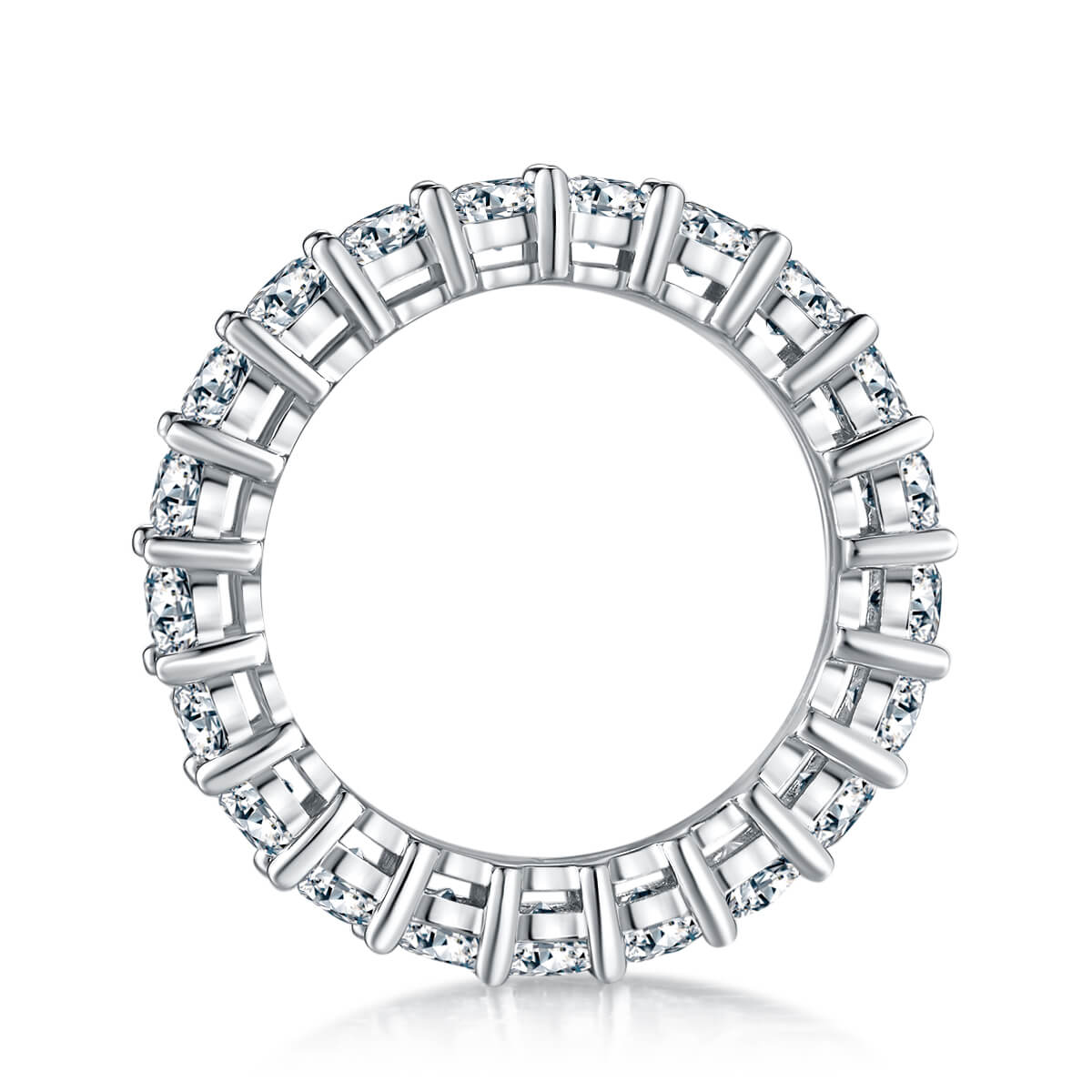 Full pave princess cut Moissanite wedding band