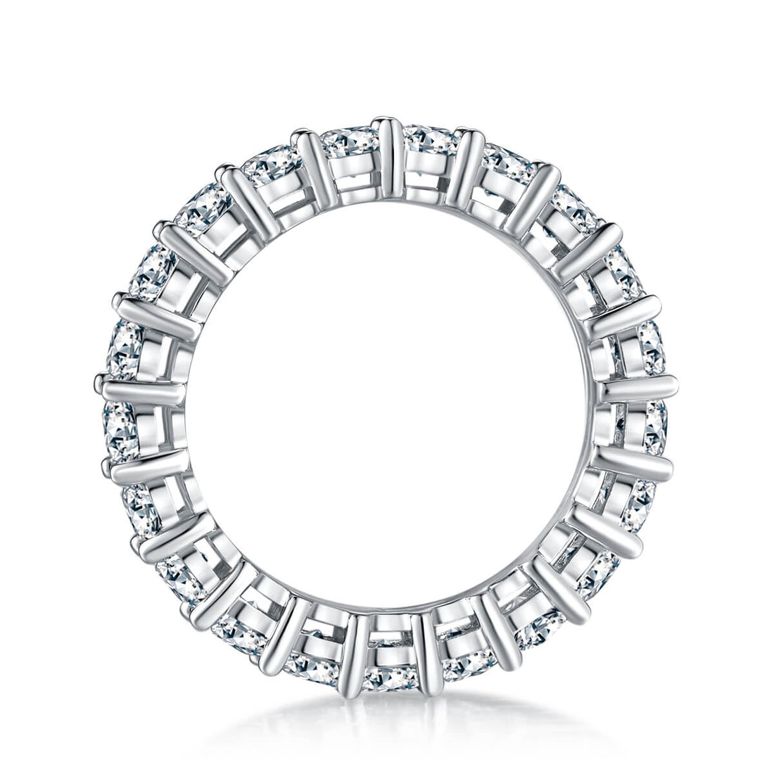 Full pave princess cut Moissanite wedding band