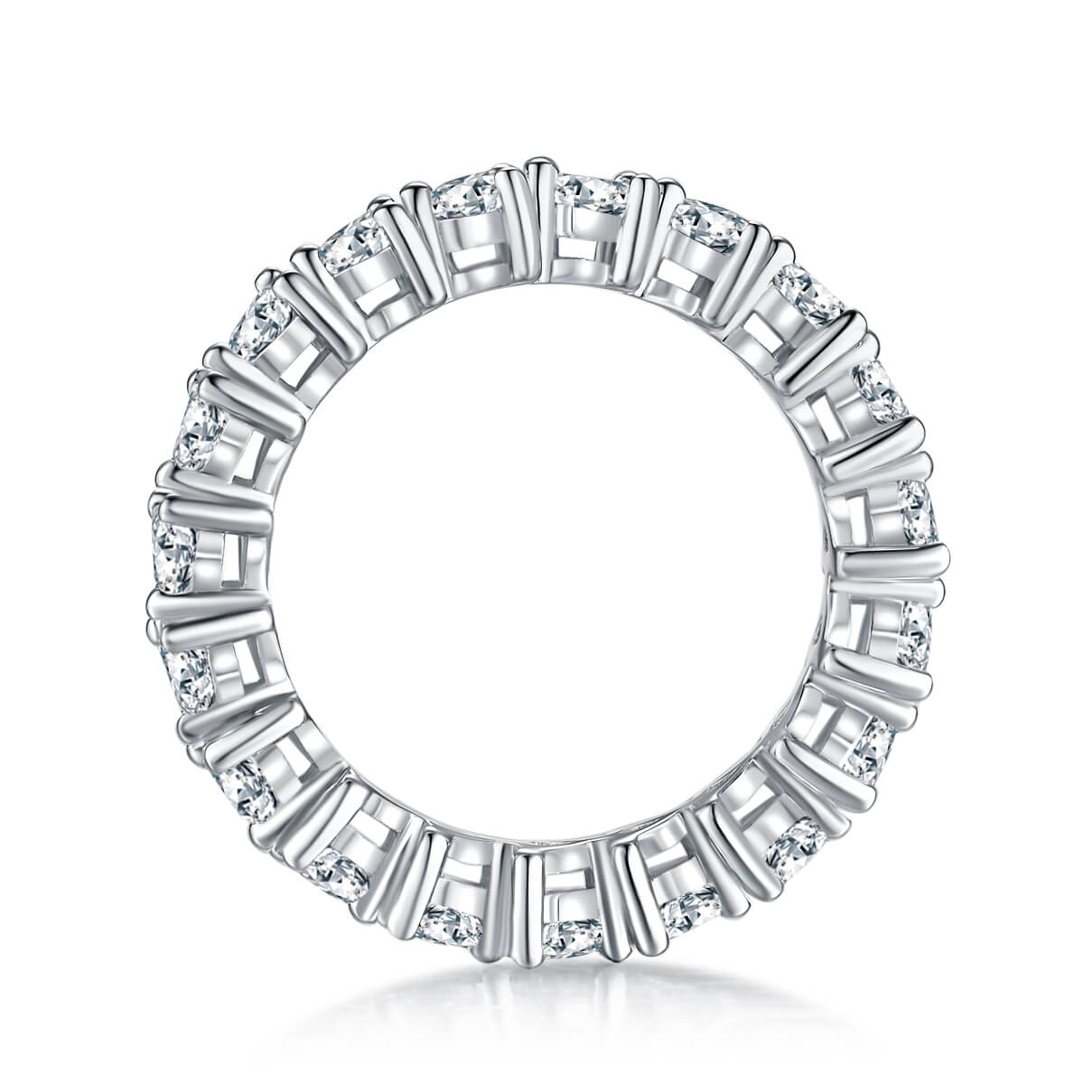 Full pave trillion cut Moissanite wedding band