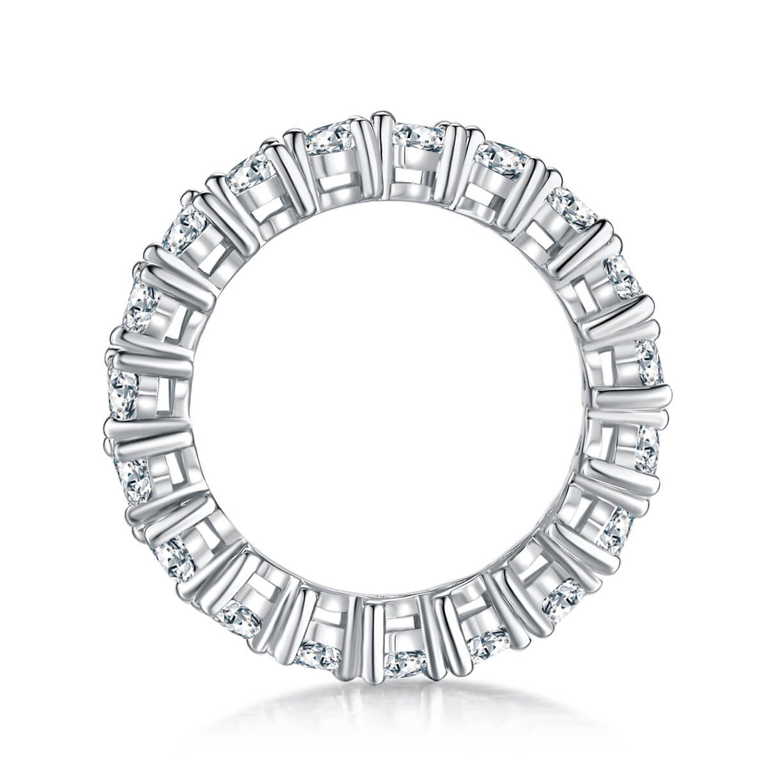 Full pave trillion cut Moissanite wedding band
