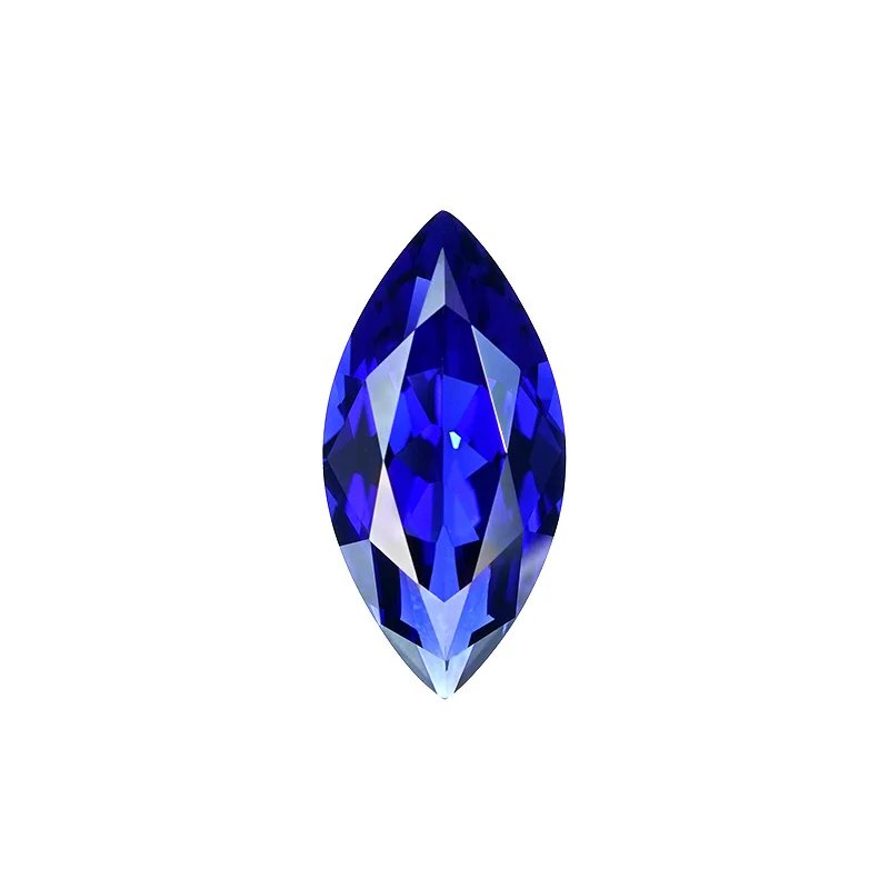Marquise Cut Lab Grown Blue Sapphire