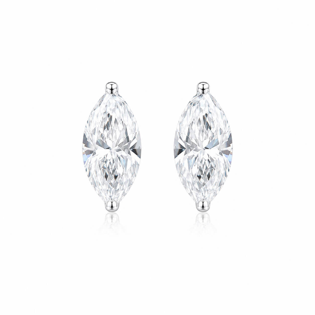Marquise cut lab grown diamond earrings stud