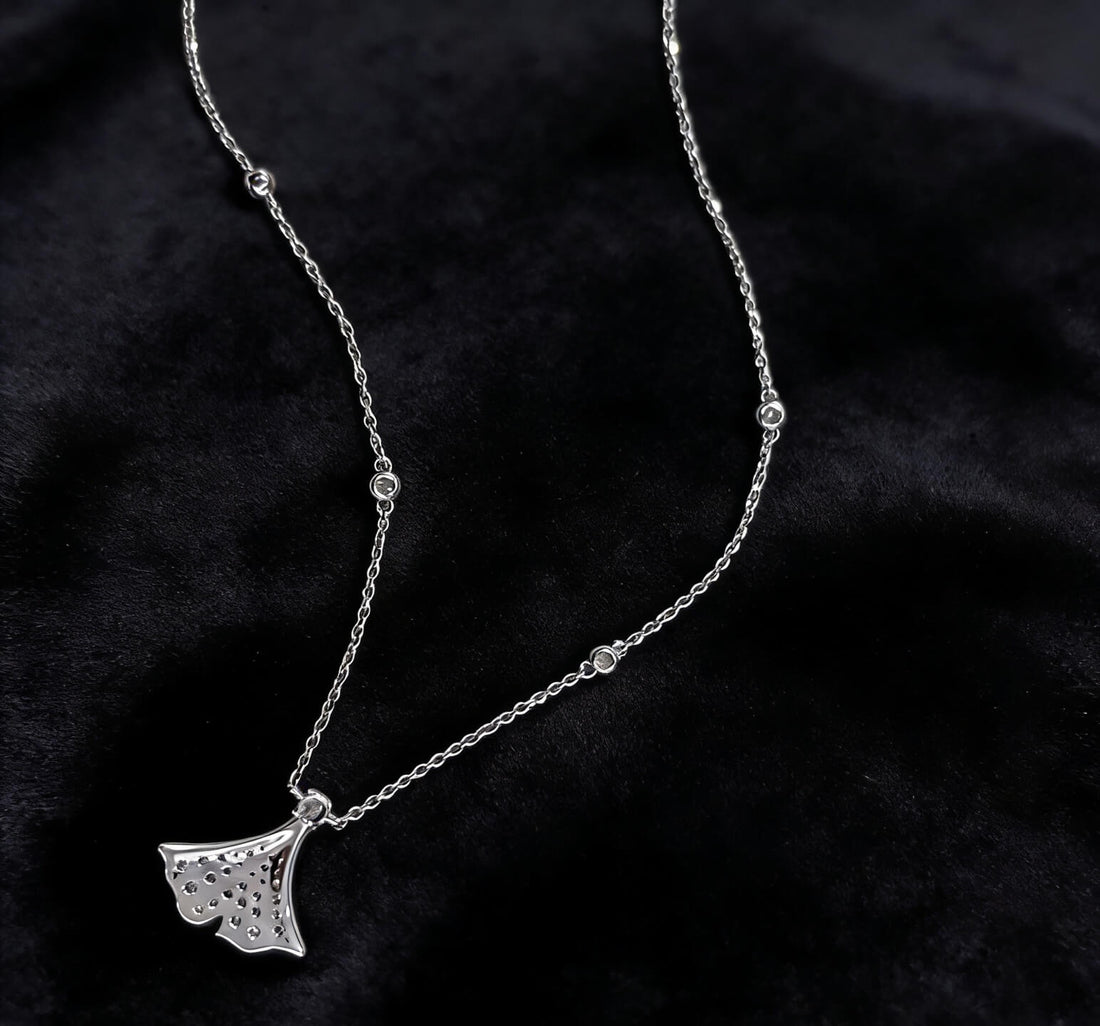 Mermaid tail lab grown diamond pendant necklace