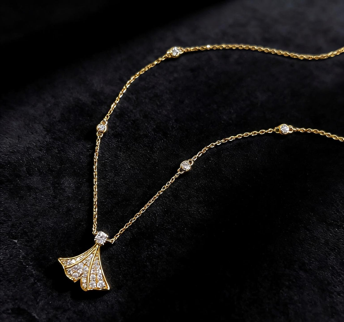 Mermaid tail lab grown diamond pendant necklace