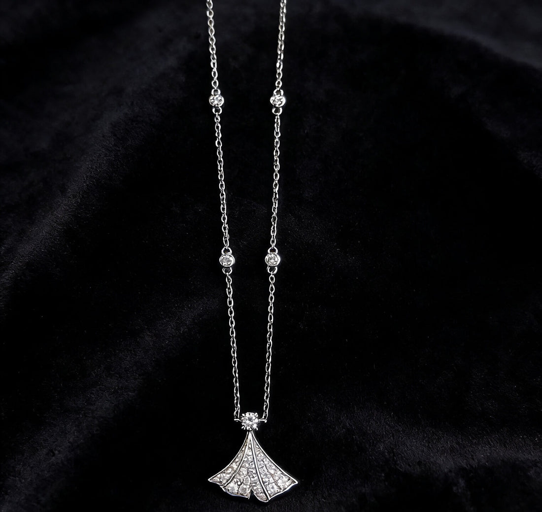Mermaid tail lab grown diamond pendant necklace