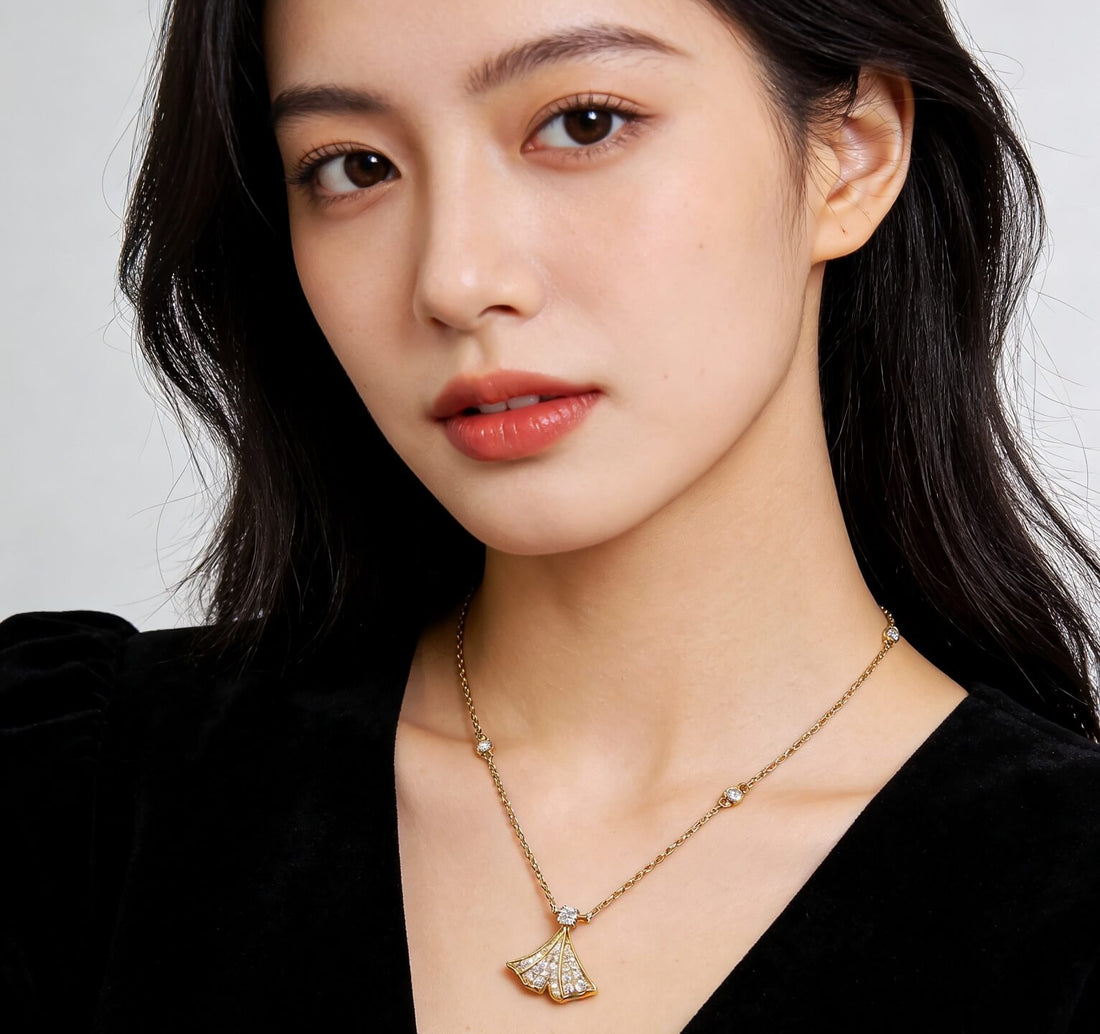 Mermaid tail lab grown diamond pendant necklace