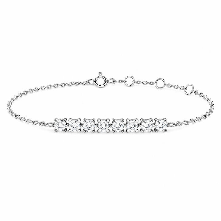 Nine round cut lab grown diamond bracelet