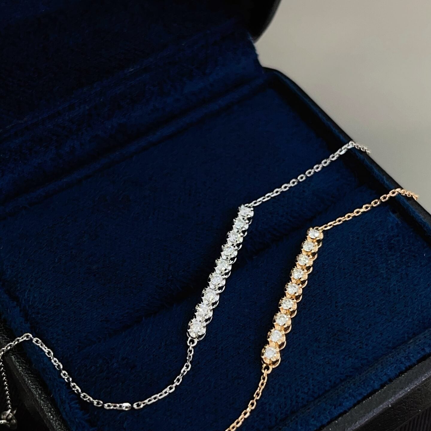 Nine round cut lab grown diamond bracelet