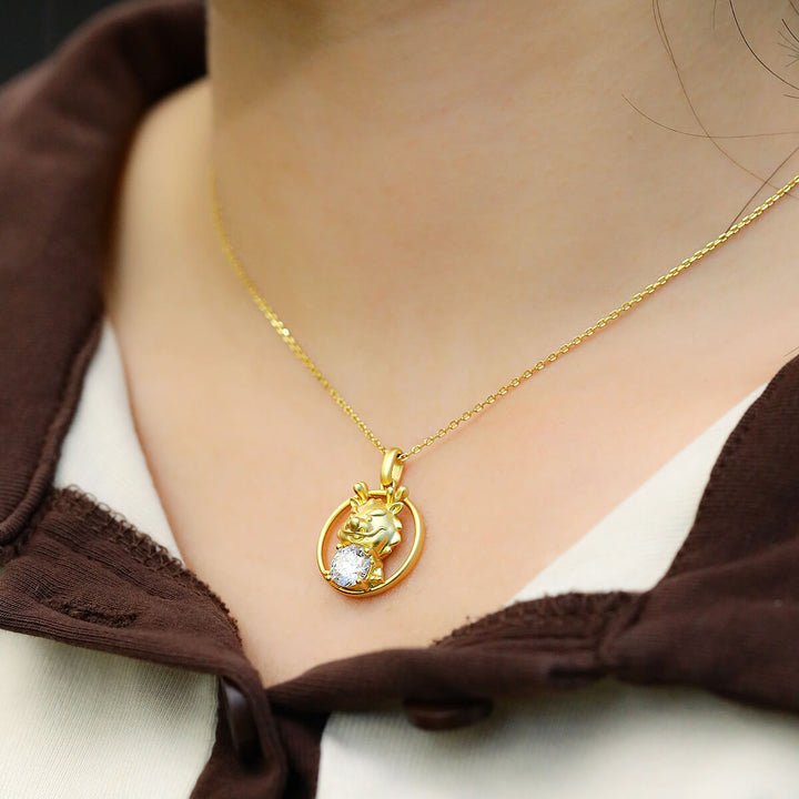 Dragon of the Chinese Zodiac Moissanite pendant necklace