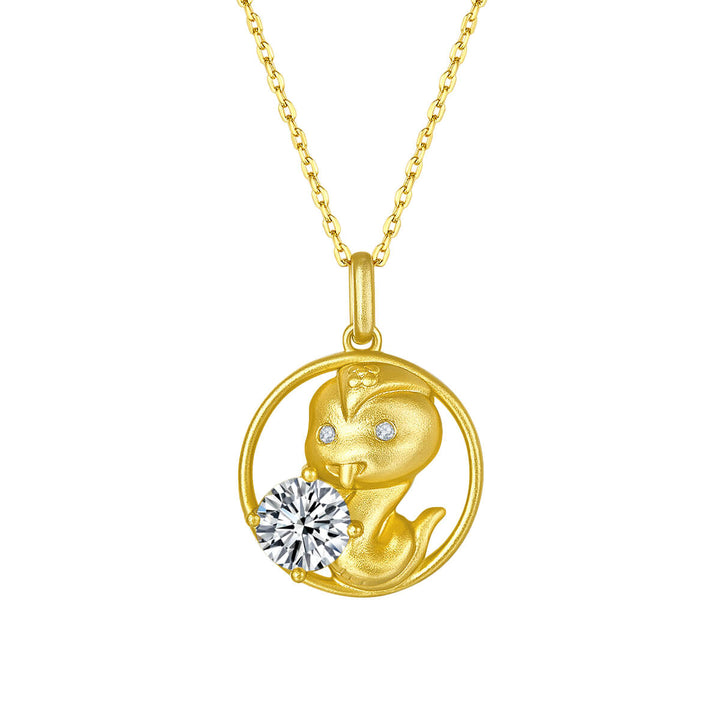 Snake of the Chinese Zodiac Moissanite pendant necklace