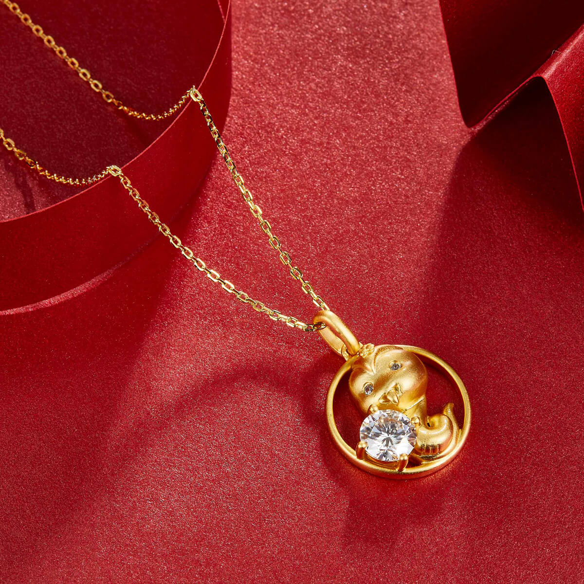 Snake of the Chinese Zodiac Moissanite pendant necklace