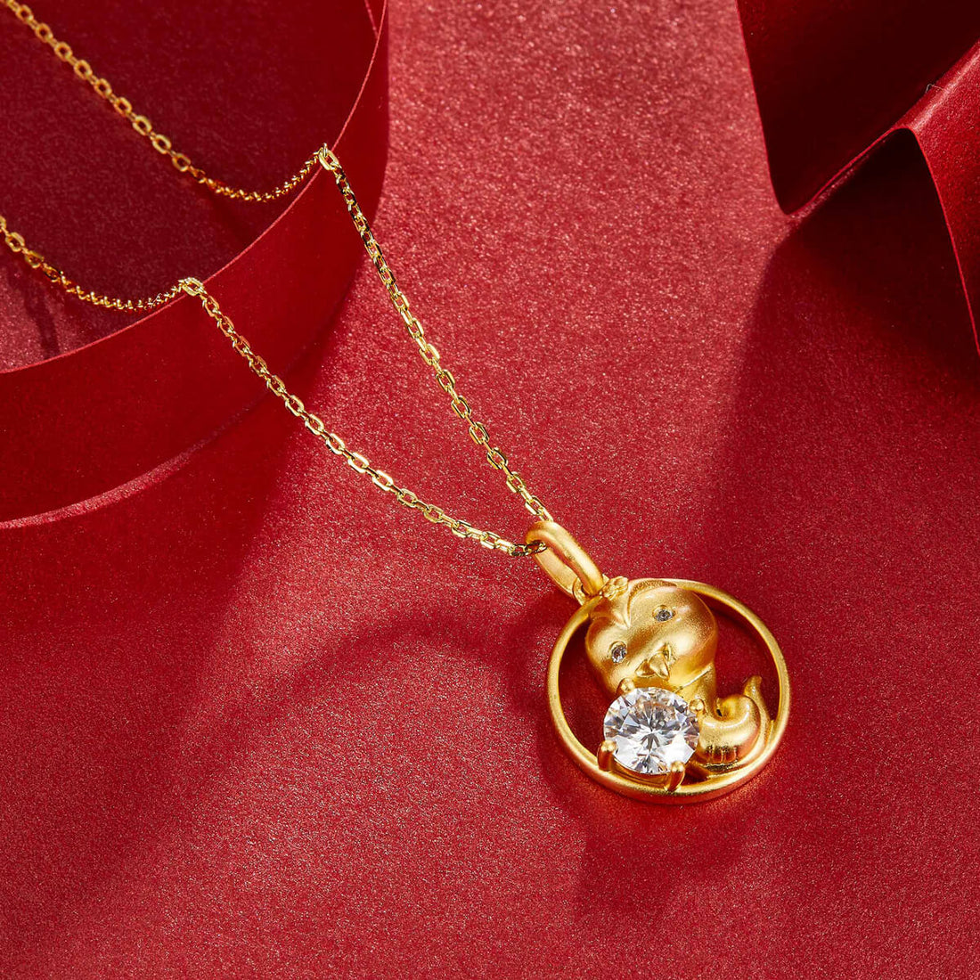 Snake of the Chinese Zodiac Moissanite pendant necklace