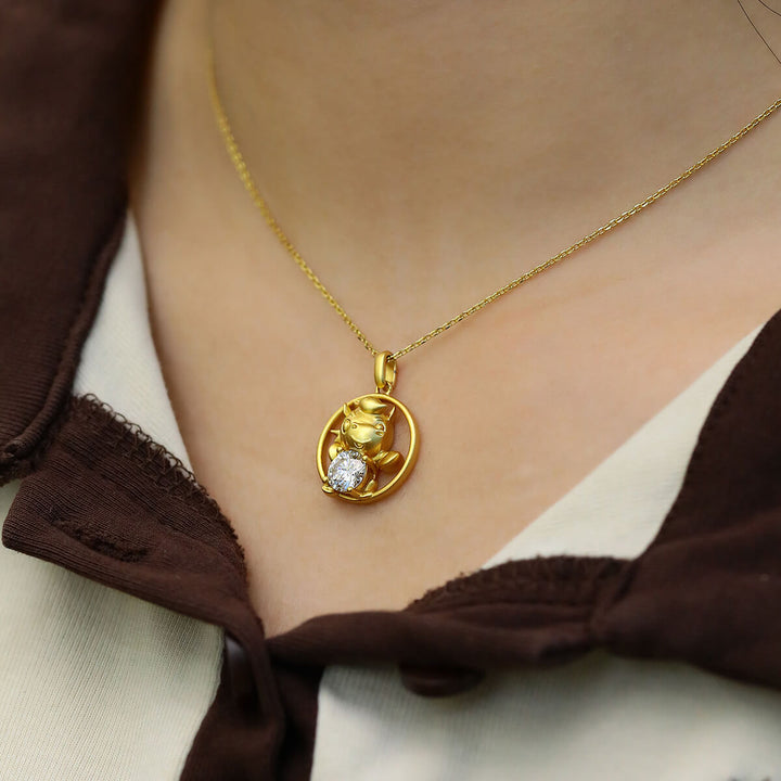 Horse of the Chinese Zodiac Moissanite pendant necklace