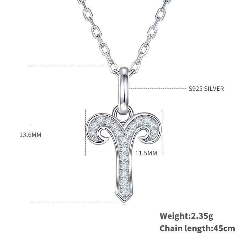 Aries of Zodiac signs Moissanite pendant necklace