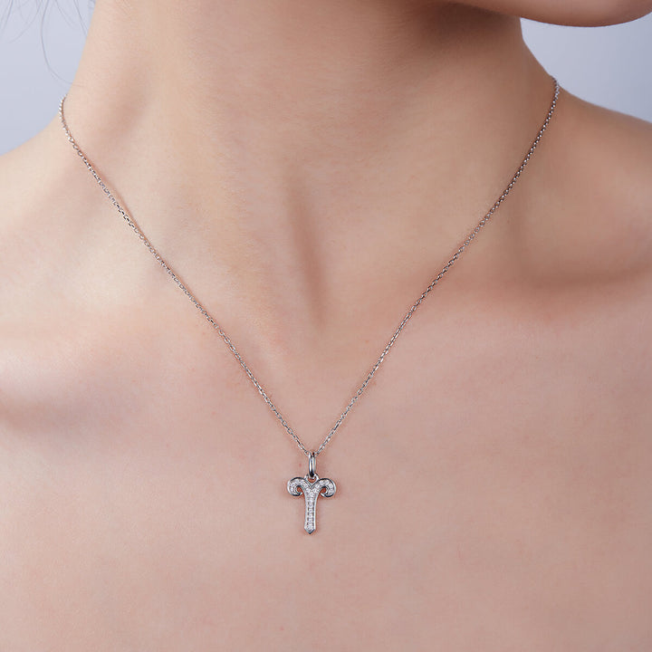 Aries of Zodiac signs Moissanite pendant necklace