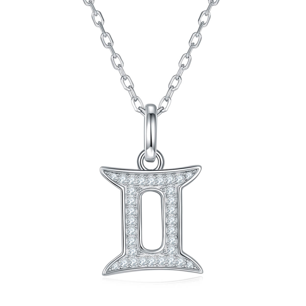 Gemini of Zodiac signs Moissanite pendant necklace