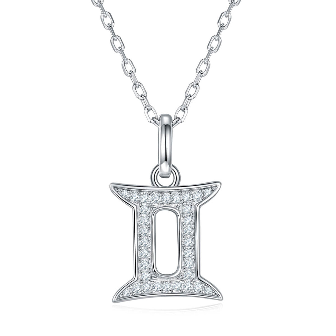 Gemini of Zodiac signs Moissanite pendant necklace