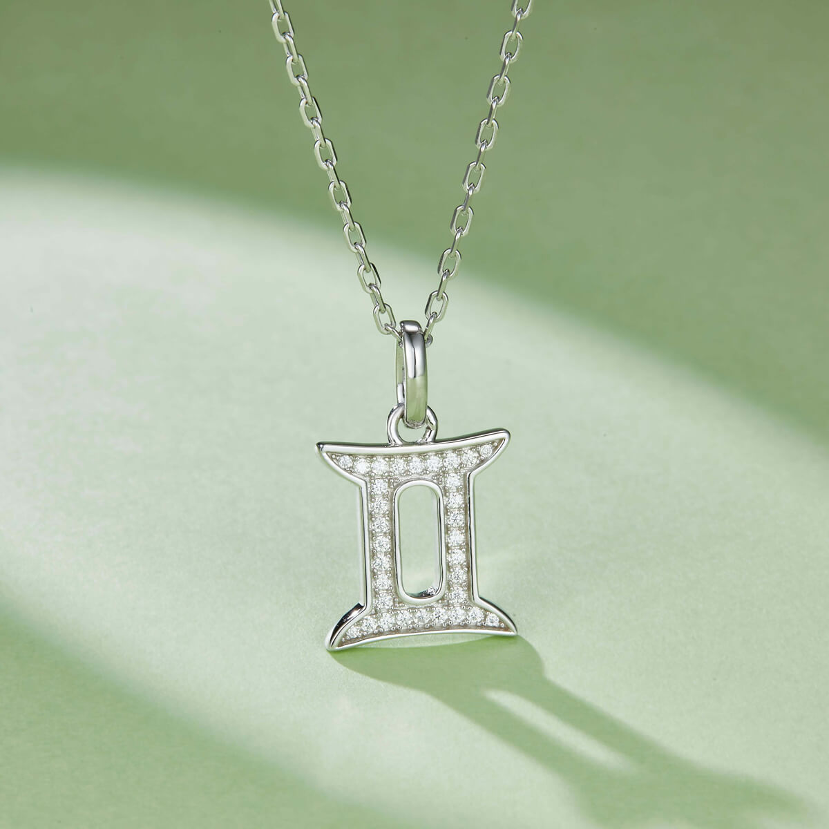Gemini of Zodiac signs Moissanite pendant necklace
