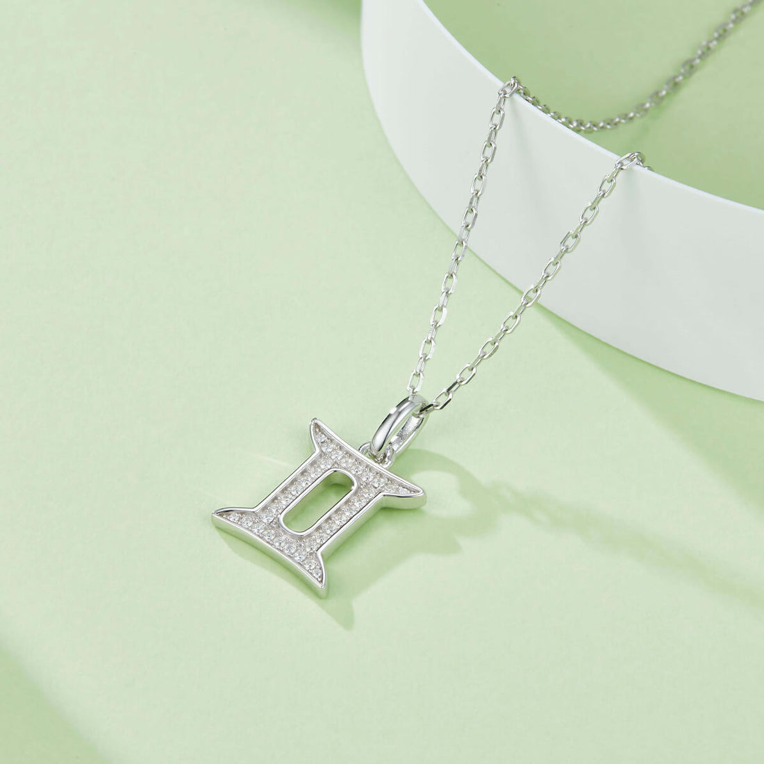 Gemini of Zodiac signs Moissanite pendant necklace