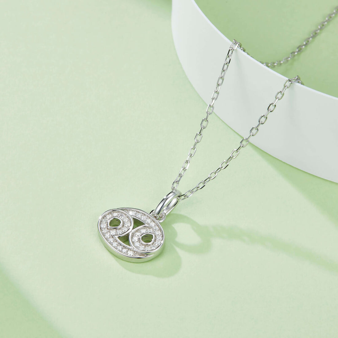Cancer of Zodiac signs Moissanite pendant necklace