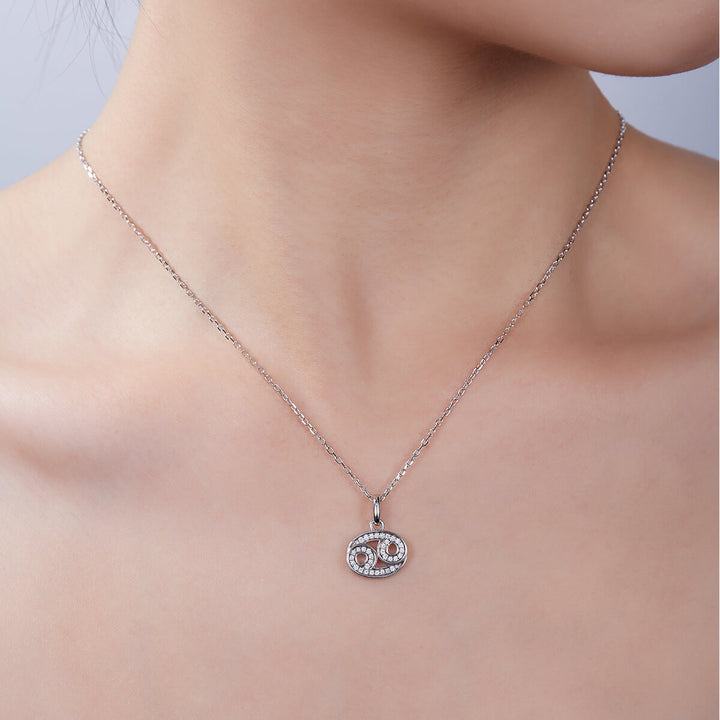Cancer of Zodiac signs Moissanite pendant necklace