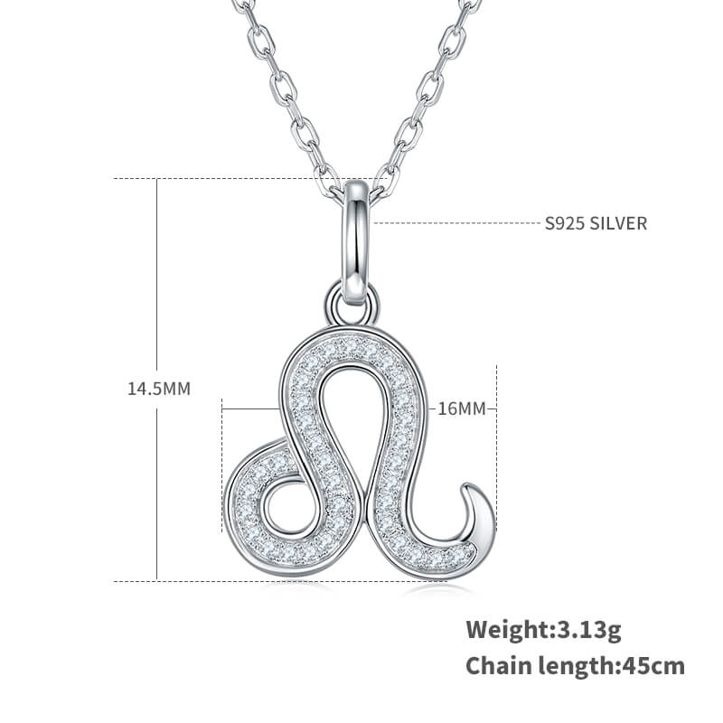 Leo of Zodiac signs Moissanite pendant necklace