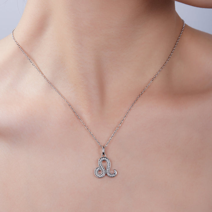 Leo of Zodiac signs Moissanite pendant necklace