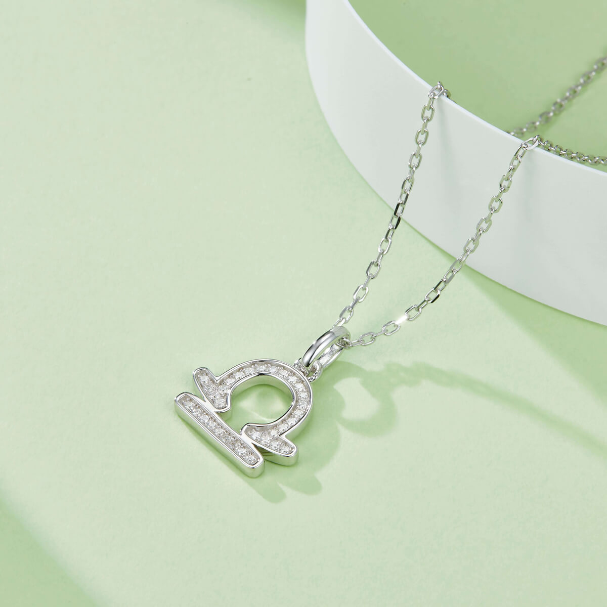 Libra of Zodiac signs Moissanite pendant necklace