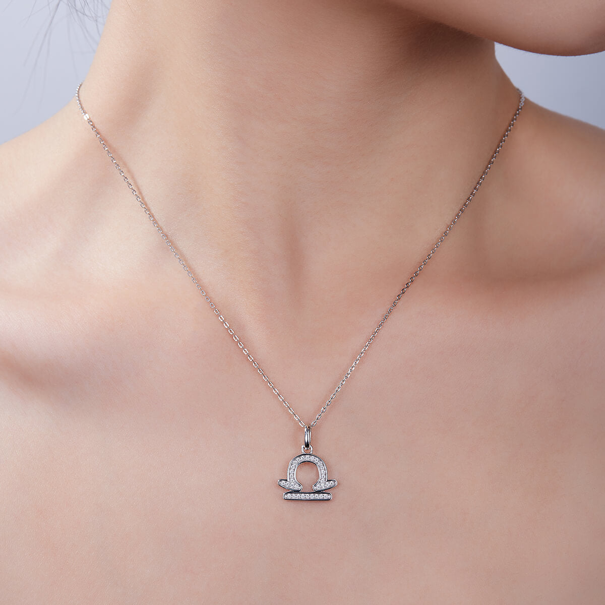 Libra of Zodiac signs Moissanite pendant necklace