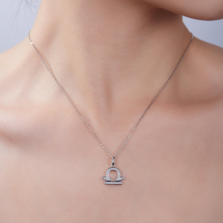 Libra of Zodiac signs Moissanite pendant necklace