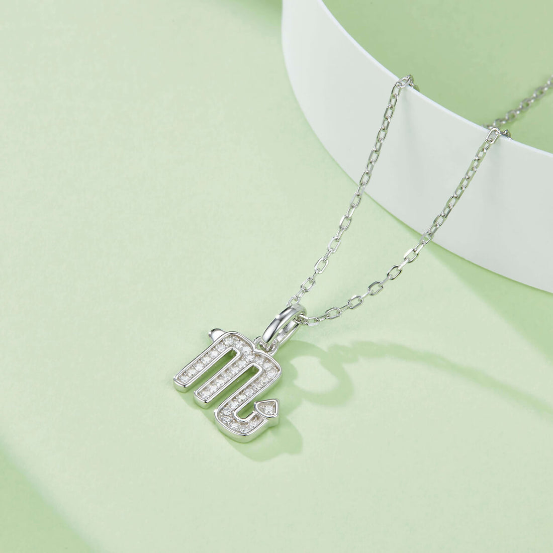 Scorpio of Zodiac signs Moissanite pendant necklace