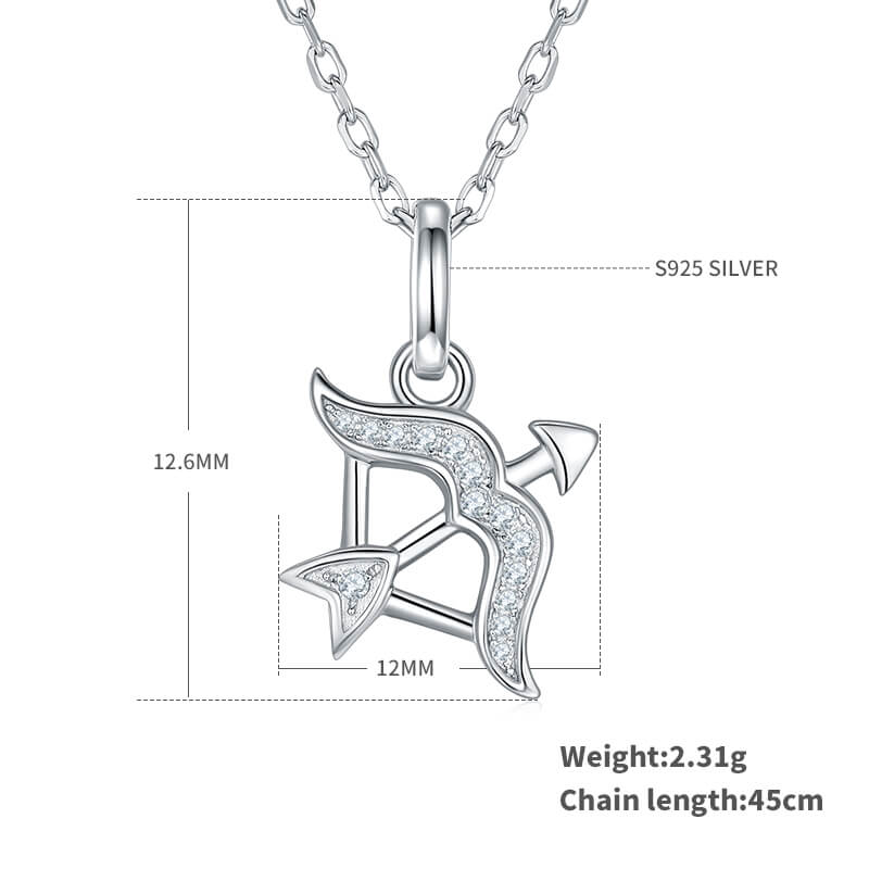 Sagittarius of Zodiac signs Moissanite pendant necklace