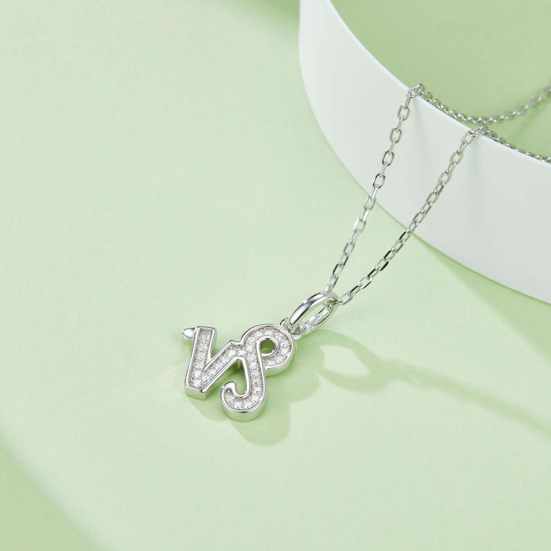 Capricorn of Zodiac signs Moissanite pendant necklace