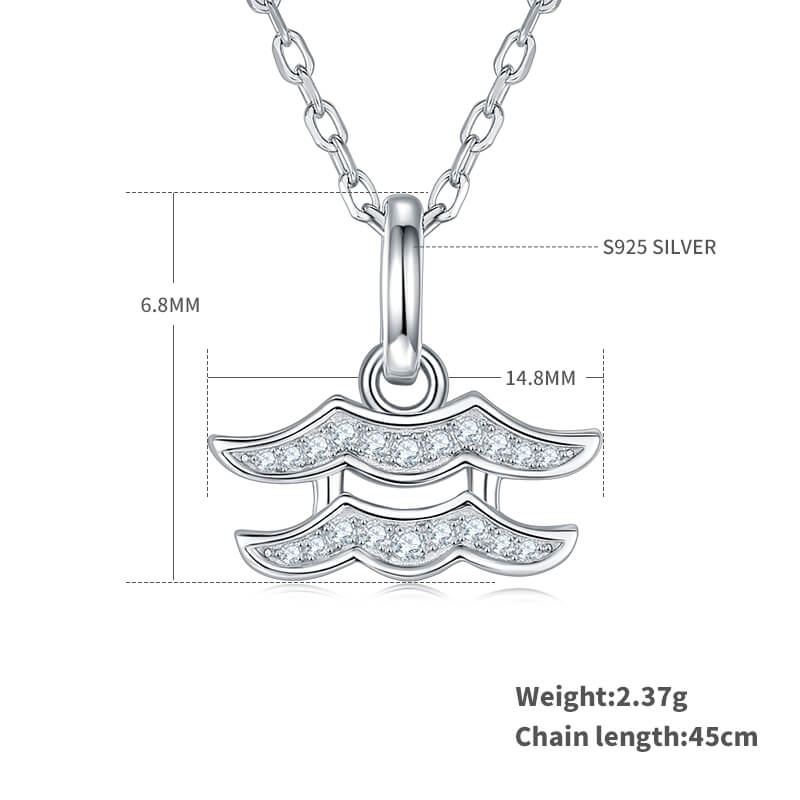 Aquarius of Zodiac signs Moissanite pendant necklace