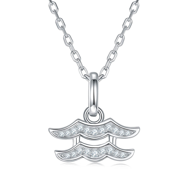 Aquarius of Zodiac signs Moissanite pendant necklace