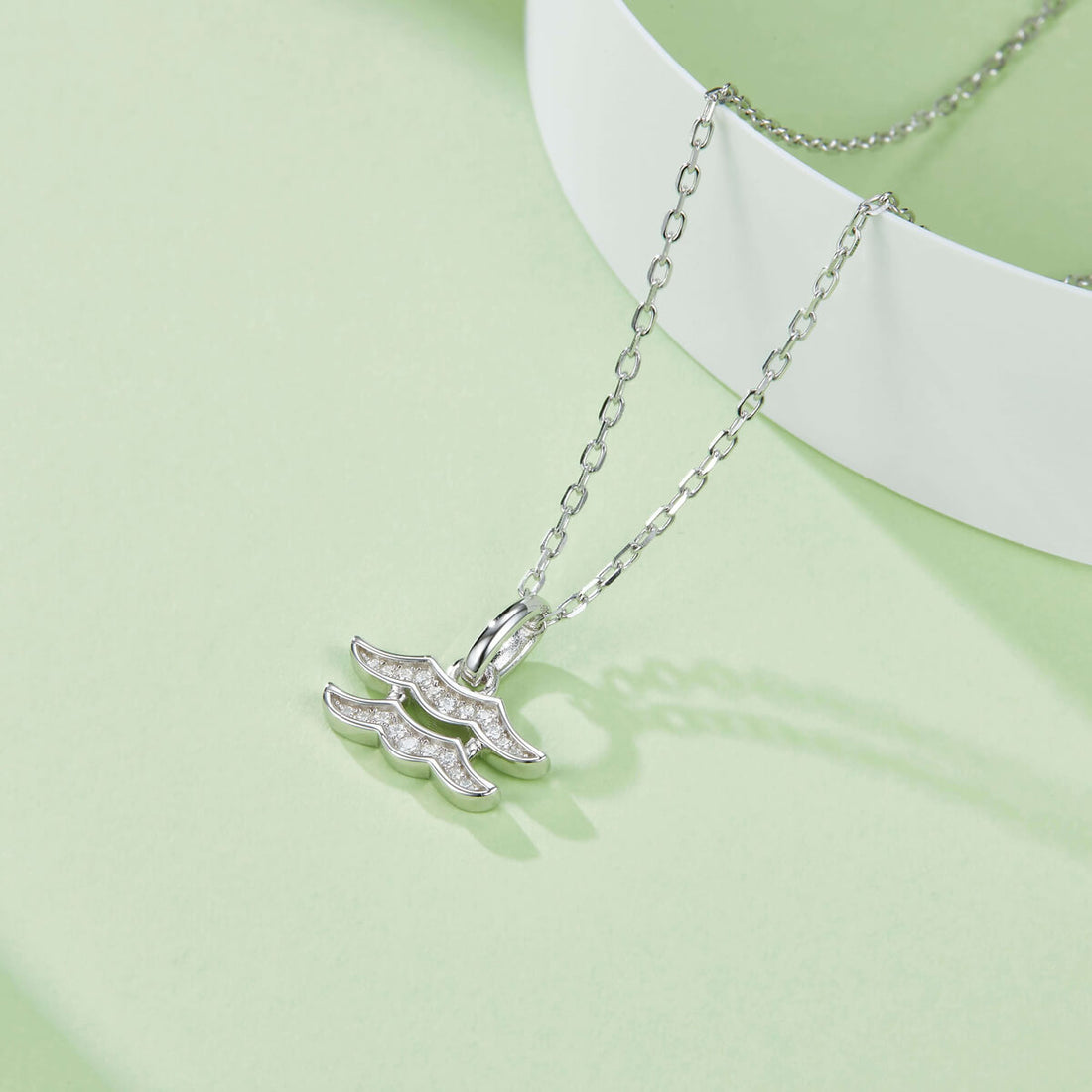 Aquarius of Zodiac signs Moissanite pendant necklace