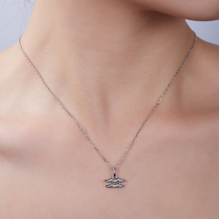 Aquarius of Zodiac signs Moissanite pendant necklace