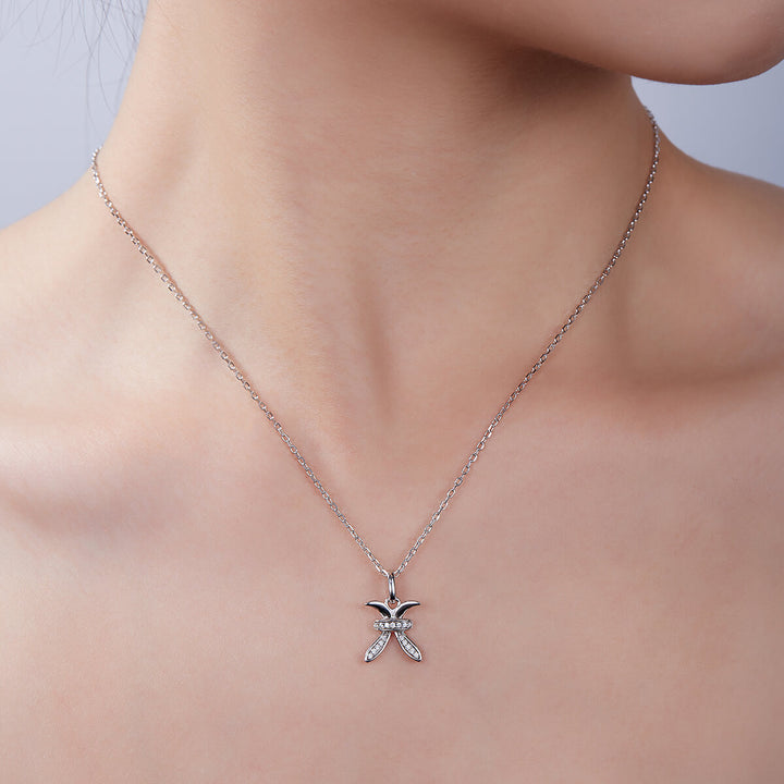 Pisces of Zodiac signs Moissanite pendant necklace