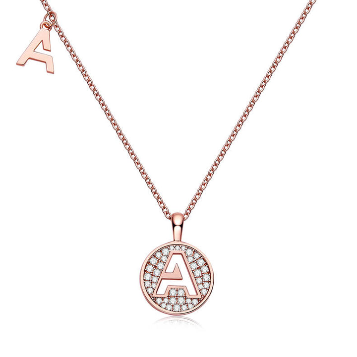 Initial alphabet A Moissanite pendant necklace