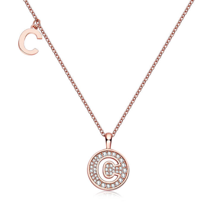 Initial alphabet C Moissanite pendant necklace
