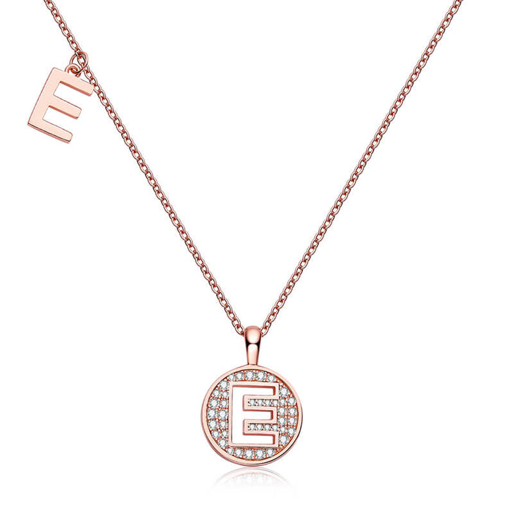 Initial alphabet E Moissanite pendant necklace