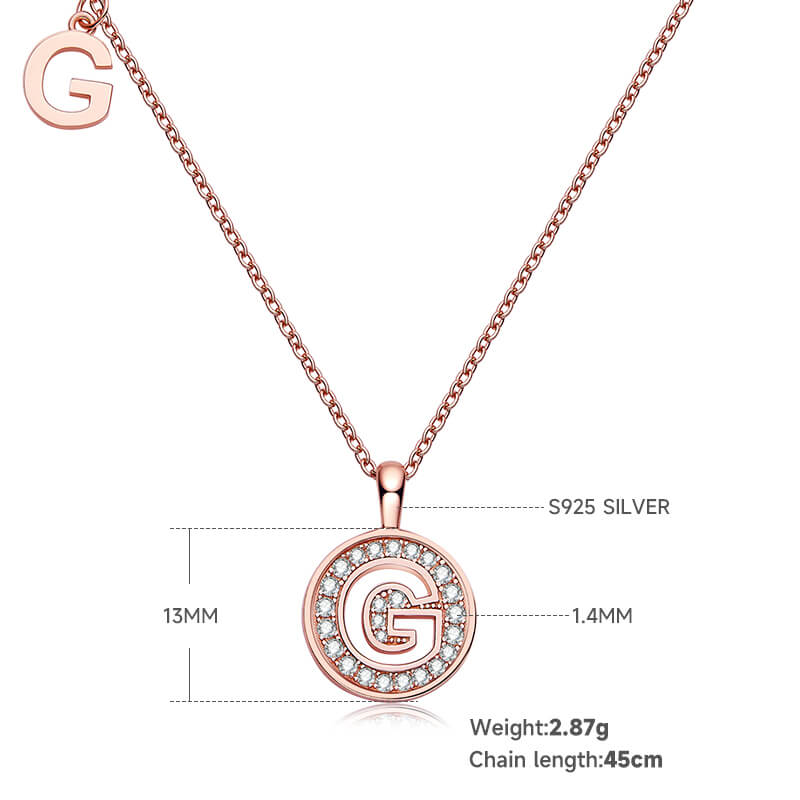 Initial alphabet G Moissanite pendant necklace