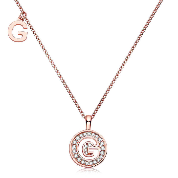 Initial alphabet G Moissanite pendant necklace